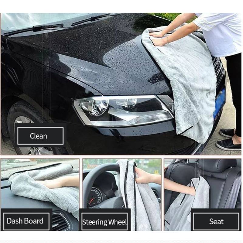 Microfiber Car Cleaning Towel Car Wash & Maintenance cb5feb1b7314637725a2e7: Grey