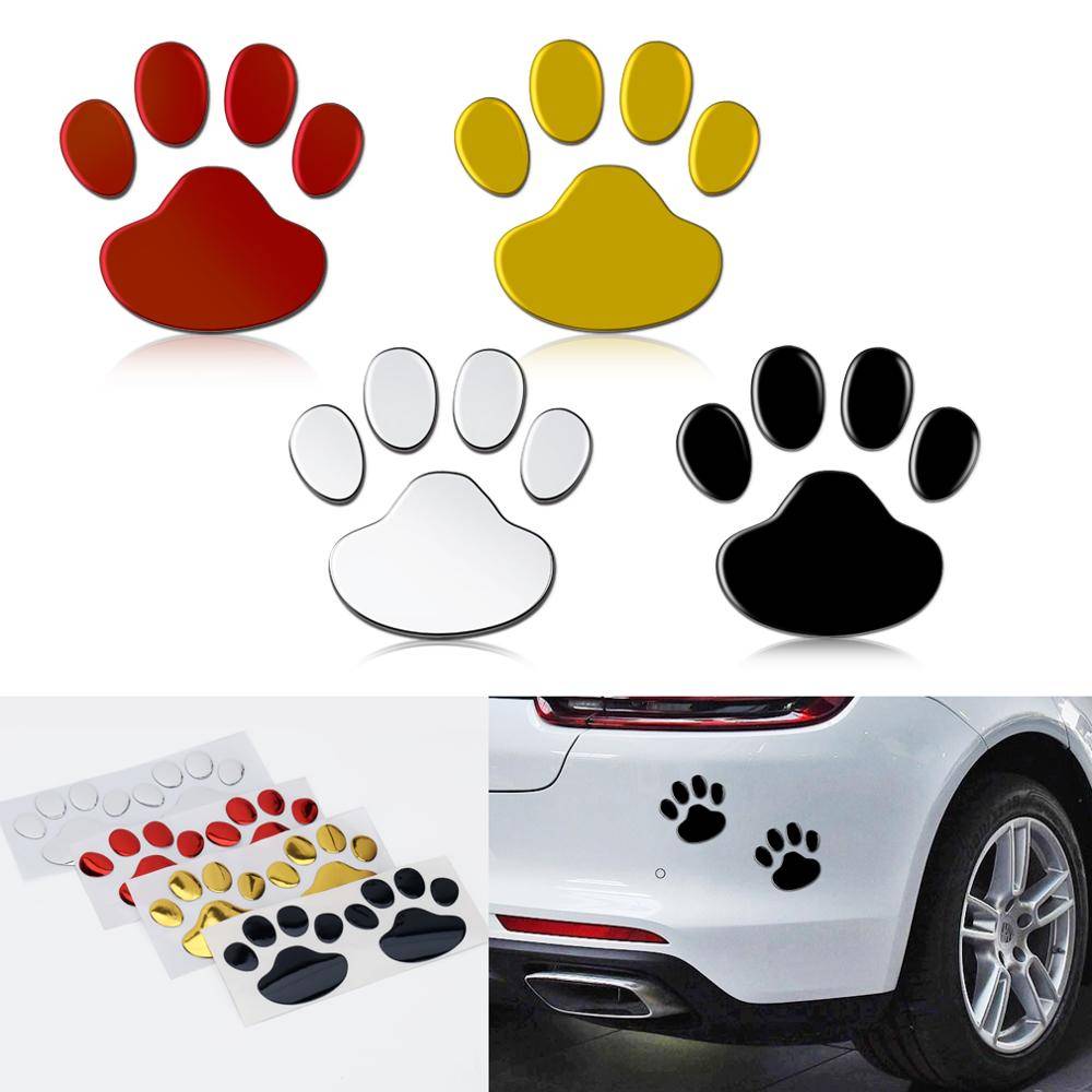 3D Paw Shaped Car Stickers 2 pcs Set Car Extras & Accessories Stickers cb5feb1b7314637725a2e7: Black|Gold|Red|Silver