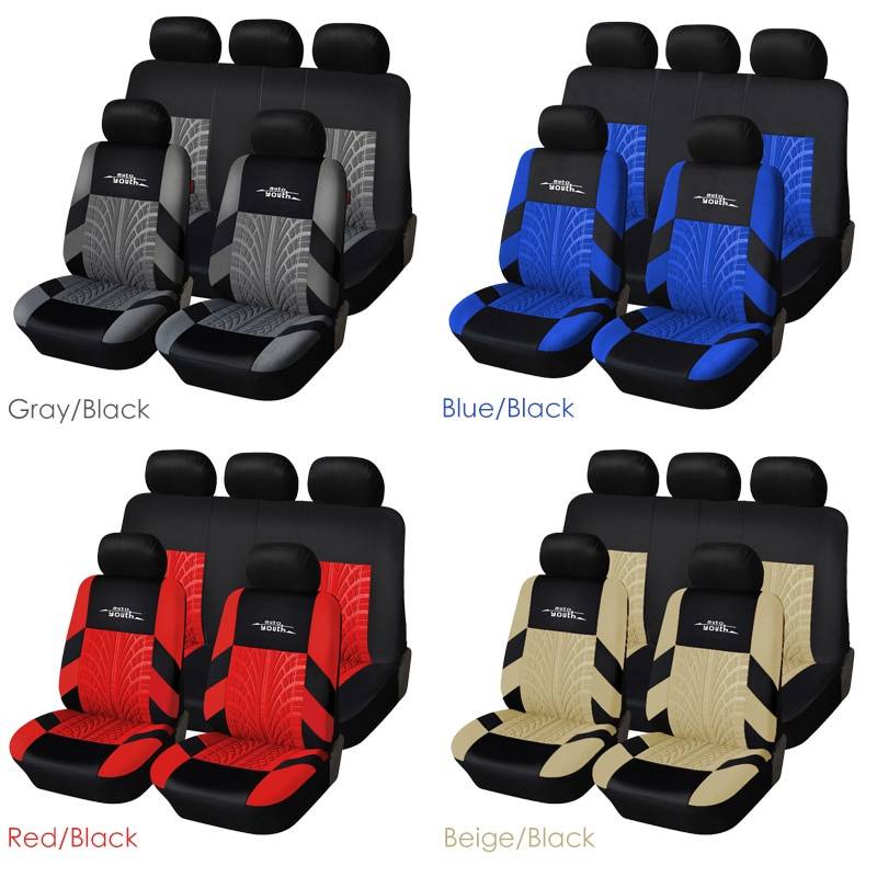 Universal Tire Track Patterned Car Seat Covers Set Car Extras & Accessories Seat Covers 6ee592b94717cd7ccdf72f: beige 2 pieces|Beige full set|Black full set|blue 2 pieces|Blue full set|gray 2 pieces|Gray full set|orange 2 pieces|Orange full set|red 2 pieces|Red full set