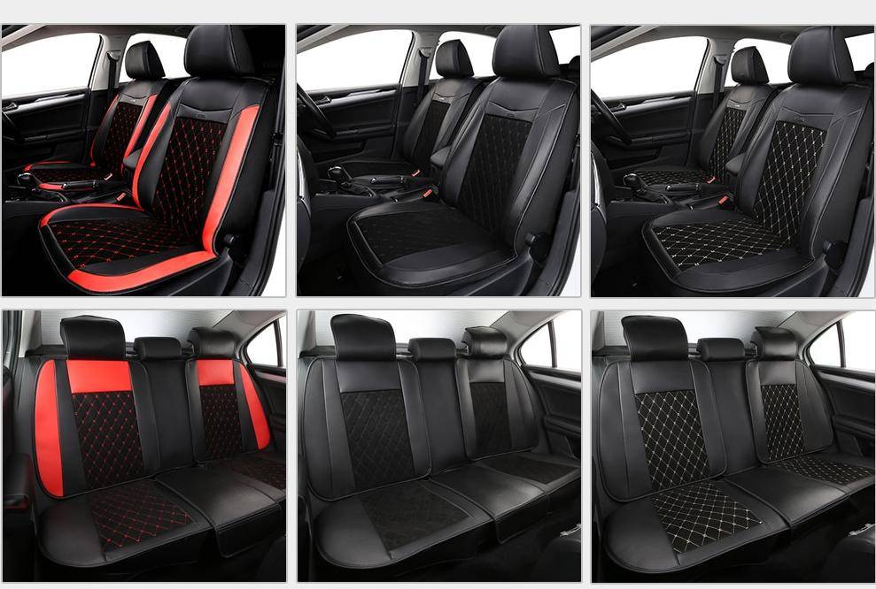 Leather Universal Seat Cover Car Extras & Accessories Seat Covers 6ee592b94717cd7ccdf72f: beige 1 set|beige 2 front|black 1 set|black 2 front|red 1 set|red 2 front