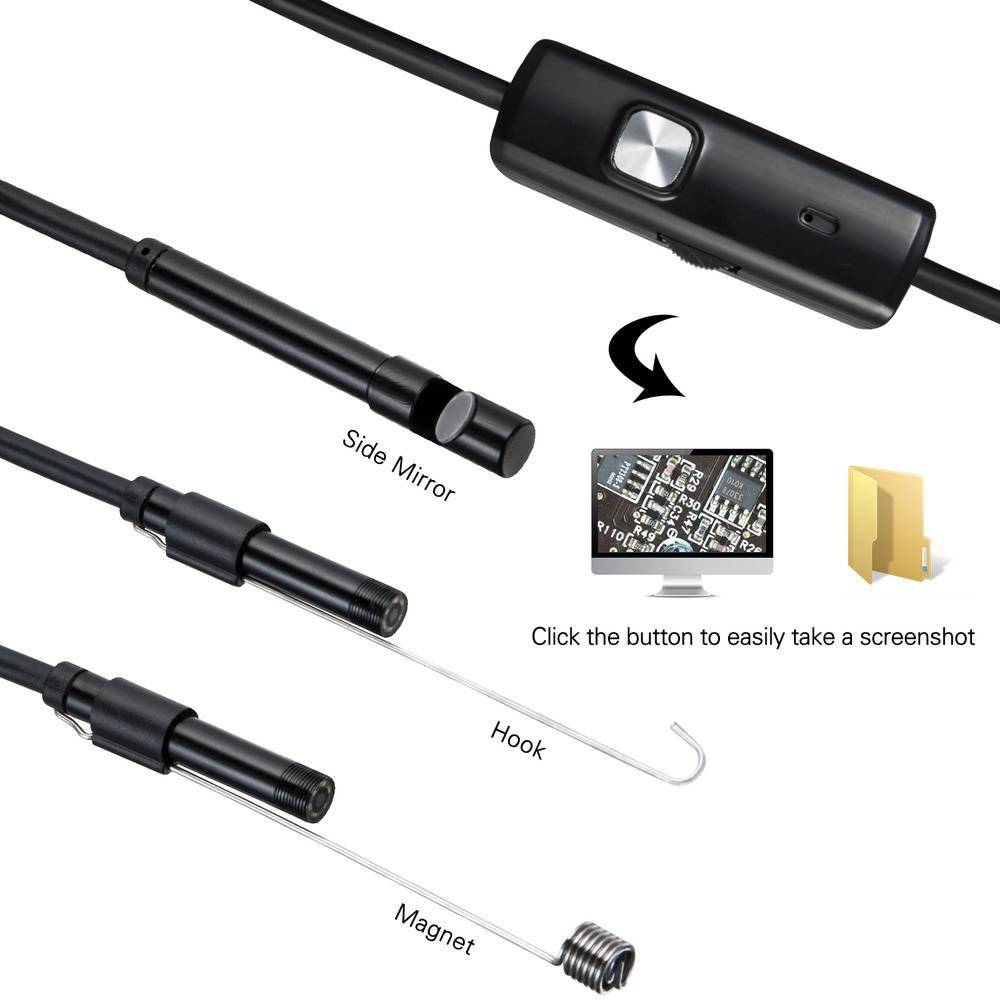 TYPE C USB Mini Endoscope Camera 7mm 2m 1m 1.5m Flexible Hard Cable Snake Borescope Inspection Camera for Android Smartphone PC