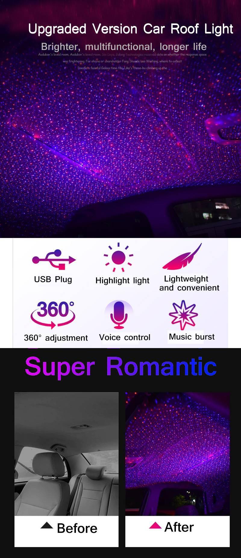 Car Interior Atmosphere Stary Laser Lamp USB Led Roof Car Star Night Light Projector Super Brightness Auto Starry Decoration Music Electronics EXTRA ACCESSORIES LED Lights 061330ff83c078d1804901: 3pc converters|A Blue|A Blue Red|A Green|A Green Red|A Red|B Blue|B Blue Red|B Green Red|B Red|Cigarette Lighter|Purple
